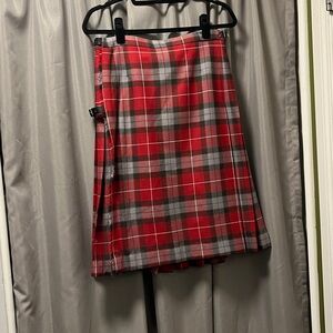 Kenmore Red Plaid Wool Skirt/kilt